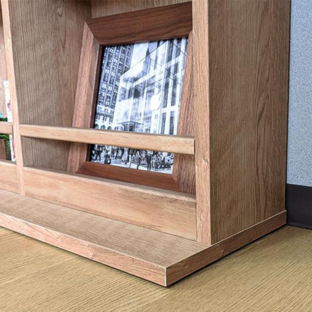 書棚 奥行きスリム コミックシェルフ ヴィンテージ調 ロータイプ 幅80cm （ ラック 棚 シェルフ 収納 本棚 オープンラック リビング 完成品 ディスプレイラック 飾り棚 家具 壁面収納 可動棚 ブラウン ナチュラル シンプル ）_5