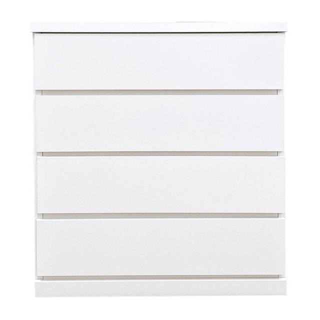 チェスト 幅80cm 4段 クローゼット収納 引き出し 衣類収納 キャスター付き 日本製 完成品 背面化粧 （ たんす 押し入れ 奥行40cm 収納 四段 奥行浅 全段スライドレール 隠しキャスター ホワイト ナチュラル ）_10