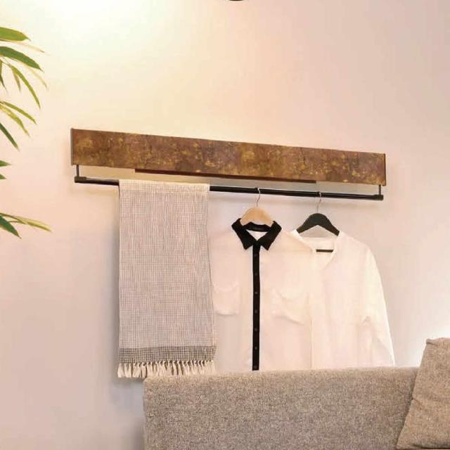室内物干し DRY・WAVE インテリアハンガー プレミアム 幅120cm （ 衣類掛け インテリア ハンガー 展開式 ドライ・ウェーブ 日本製 インテリア物干し 120cm 壁付き 竿付き リビング 玄関 ランドリー プレミアムカラー ）