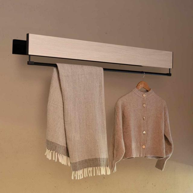 室内物干し DRY・WAVE インテリアハンガー スタンダード 幅120cm （ 衣類掛け インテリア ハンガー 展開式 ドライ・ウェーブ 日本製 インテリア物干し 120cm 壁付き 竿付き リビング 玄関 スタンダードカラー ）_13