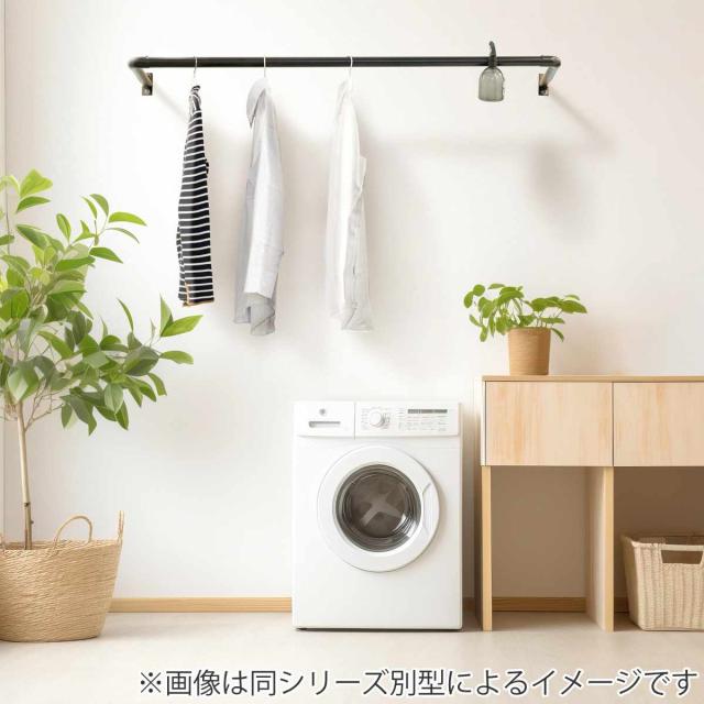 室内物干し DRY・WAVE 天井付U型ハンギングパイプ 物干し 約 90×180cm （ 天井付け物干し U型 ハンギングパイプ ドライ・ウェーブ 日本製 ハンガーパイプ カット可 天井 吊り下げ 90×180 収納 ディスプレイ ブラック 室内物干し）_4