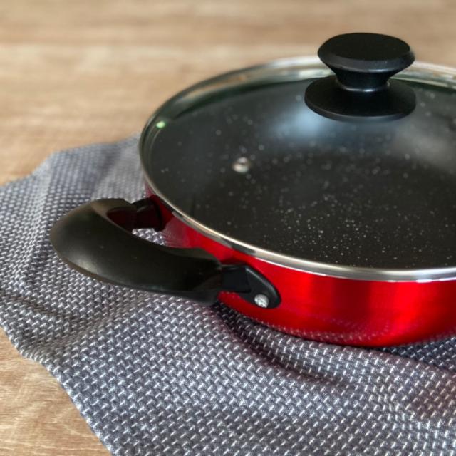 深型フライパン 22cm IH対応 深型 グッドフル 持ち手付き ガラス蓋付き