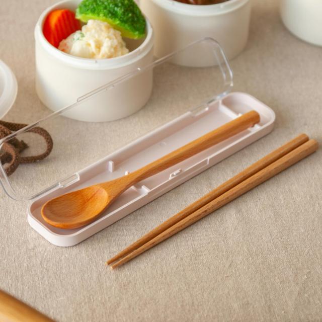 コンビセット tutu 木製 箸 スプーンセット （ 箸箱 スプーン セット 18cm カトラリー カトラリーセット 大人 箸＆スプーンセット お箸 はし お弁当用 給食 お弁当 弁当 おしゃれ ）