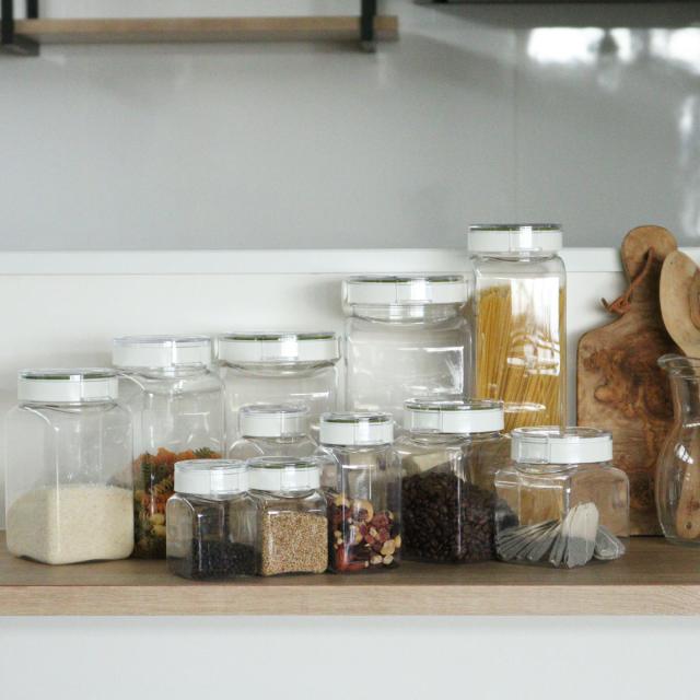 保存容器 300ml フレッシュロック 角型 選べるカラー 白 緑 茶