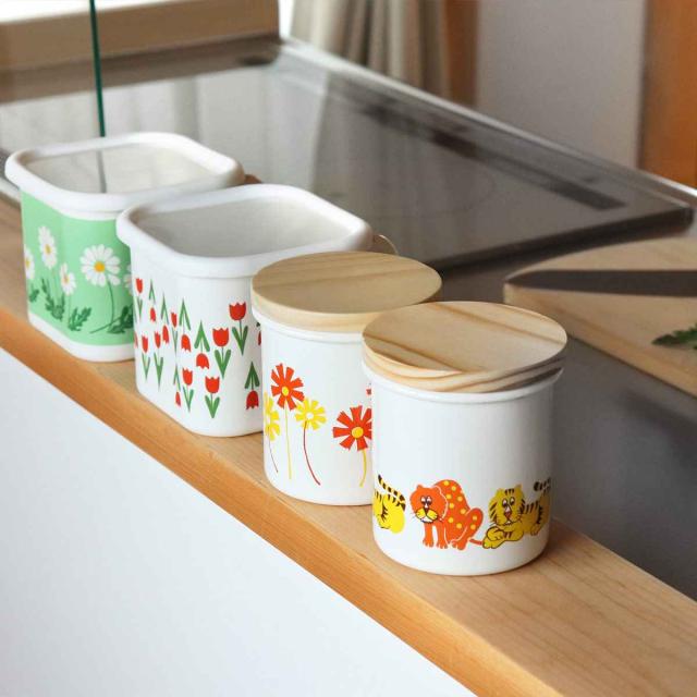 エナメルキャニスター キャニスター ホーロー 北欧 保存容器 750ml