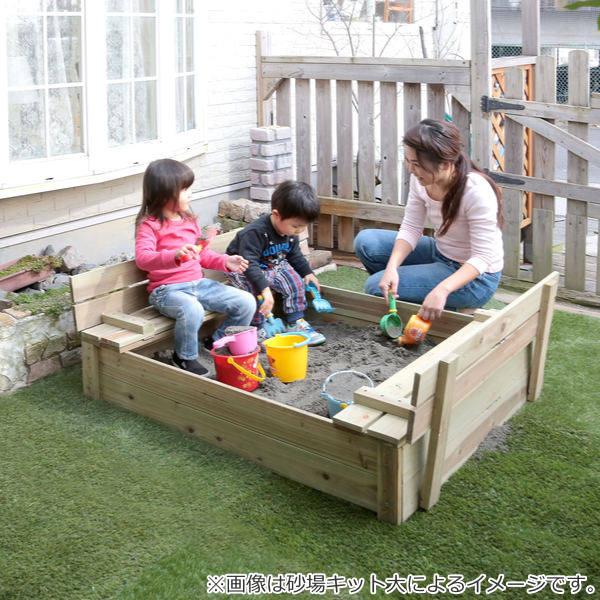 砂場 フタ付 開閉式 100×80cm 木製砂場 （ 蓋付き ふた付き 砂遊び 砂場遊び 子供 自宅用 家庭用 庭 屋外 遊具 砂場ベンチ 砂あそび 外遊び 猫除け ）_5