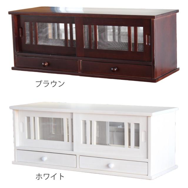カウンターラック 桐製 幅80cm はい帳 両面引き戸 （ 蠅帳 蝿帳 は