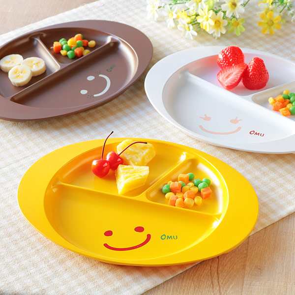 ランチプレート 27cm OMU SMILE 皿 食器 子供用食器 プラスチック 日本製 （ 食洗機対応 電子レンジ対応 ランチ皿 子供用 仕切り皿  ワン｜au PAY マーケット