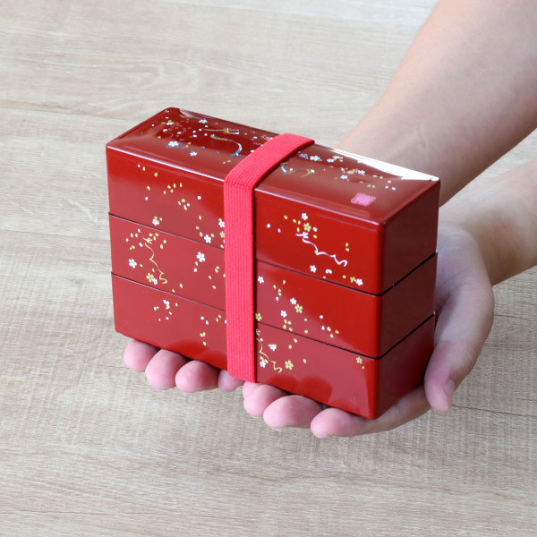 溜塗つぼつぼ透かし菓子器　小鉢セット込み　　 弁当箱(5セット、箱付き) お弁当箱 3段 600ml さくら 野点弁当 HAKOYA （ 弁当箱 ランチ