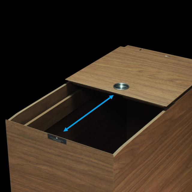 ゴミ箱 60L 2段 バスクグランデペール （ ごみ箱 木目調 60リットル 袋 見えない くず入れ 角型 リビング キッチン 隙間 日本製 ダストボックス 屑入れ シンプル おしゃれ ウッドテイスト 木目 デスク キャスター付き ）_5