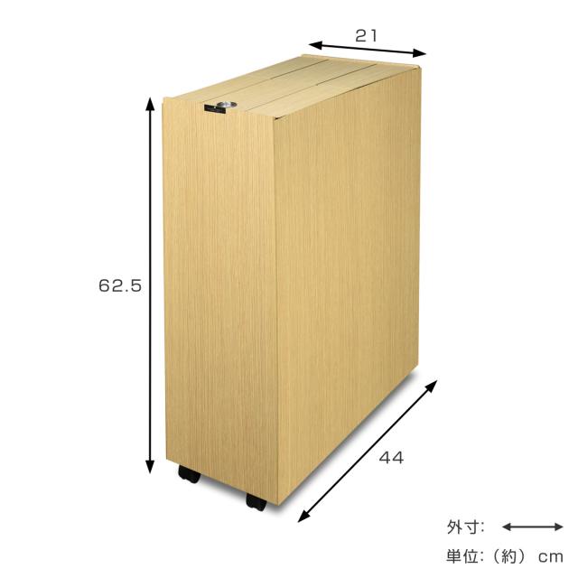 ゴミ箱 45L バスク キッチンペール （ ごみ箱 木目調 45リットル 45l 袋 見えない くず入れ 角型 リビング キッチン 隙間 棚下 日本製 ダストボックス 屑入れ シンプル おしゃれ ウッドテイスト 木目 デスク キャスター付き ）_1