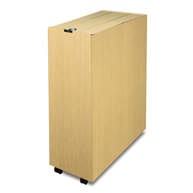 ゴミ箱 45L バスク キッチンペール （ ごみ箱 木目調 45リットル 45l 袋 見えない くず入れ 角型 リビング キッチン 隙間 棚下 日本製 ダストボックス 屑入れ シンプル おしゃれ ウッドテイスト 木目 デスク キャスター付き ）