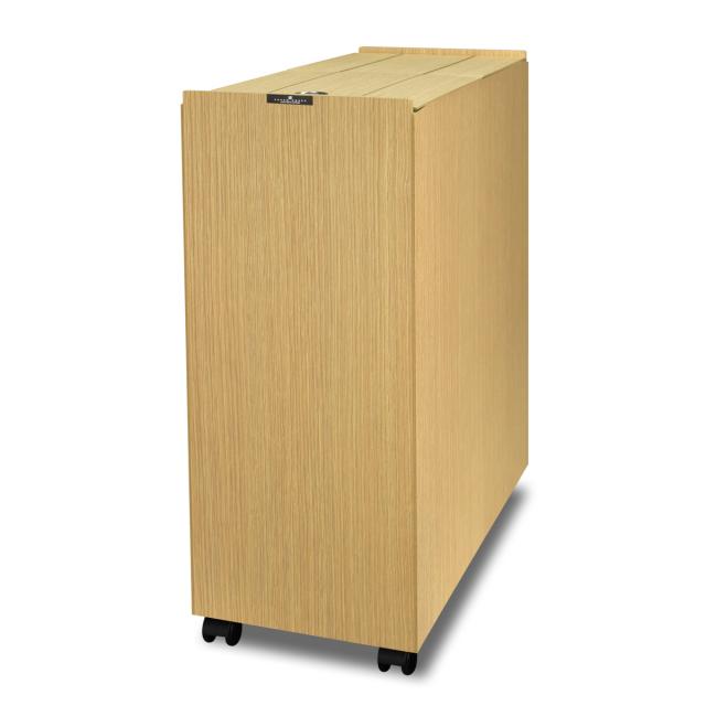 ゴミ箱 30L バスク 日本製 リビングペール （ ごみ箱 木目調 30リットル 袋 見えない くず入れ スリム スライド 角型 キャスター付き 幅21cm リビング キッチン 隙間 棚下 ）