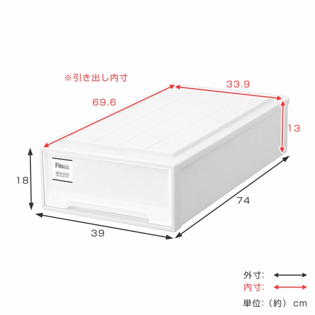 収納ケース Fits フィッツケース スリム 4個セット （ フィッツ MONO