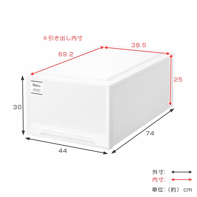 収納ケース Fits フィッツケース ディープL 4個セット （ フィッツ