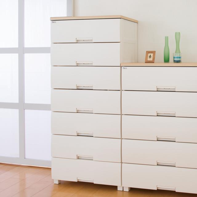 【引き取り歓迎】リビングチェスト フィッツプラスNT     ７段チェスト 天馬 収納ケース 衣装ケース チェスト フィッツプラス F7507 7段