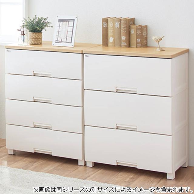 チェスト フィッツプラス 3段 深型 幅65×奥行41×85cm F6533D メープル （ タンス 引き出し 収納 衣類収納 日本製 完成品 フィッツ Fits 衣装ケース リビング収納 プラスチック 洋タンス 収納ケース 背面処理 リビング 木製天板 ）