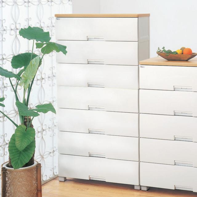 チェスト フィッツプラス 7段 幅75×奥行41×高さ144cm F7507 メープル