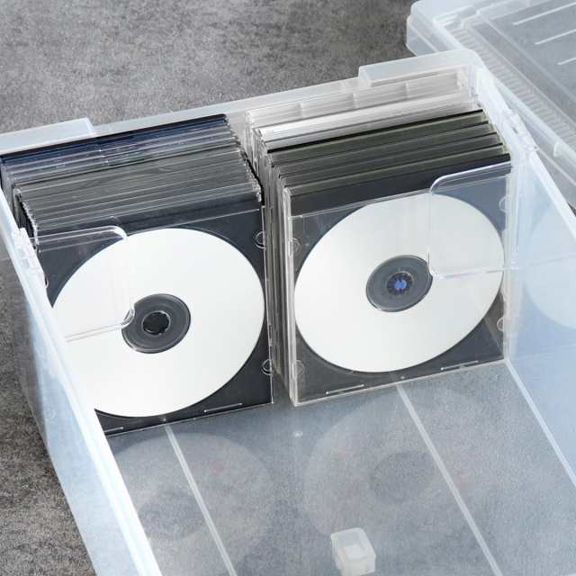 CD収納ケース いれと庫 CD用 ワイド （ 収納ケース 収納ボックス メディア収納 ボックス ケース フタ付き プラスチック 日本製 クリア  簡｜au PAY マーケット