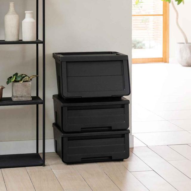 収納ケース カバゾコ 幅45×奥行40×高さ22cm プラスチック 引き出し 同色4個セット （ 収納ボックス 収納 衣装ケース 衣類ケース クローゼット収納 日本製 おもちゃ箱 押入れ収納 クローゼット 収納ケース 引き出し）_18