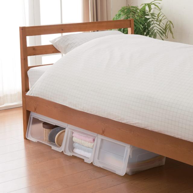 収納ボックス 前開き KABAKO カバコ スリム L 8個セット （ 幅30×奥行42×高さ41cm 収納ケース 半透明 日本製 収納 衣装ケース おもちゃ箱 クローゼット収納 積み重ね フタ付き 洗面所 キッチン ストッカー プラスチック フラップ ）_15