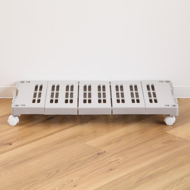 押入れ収納キャリー 4台セット 幅54〜76×奥行37×高さ11cm キャスター付き （ 押入れ収納 収納 平台車 すのこ 伸縮タイプ 台車 キャリー 伸縮 ワゴン 押入れ収納ワゴン 組立品 ）