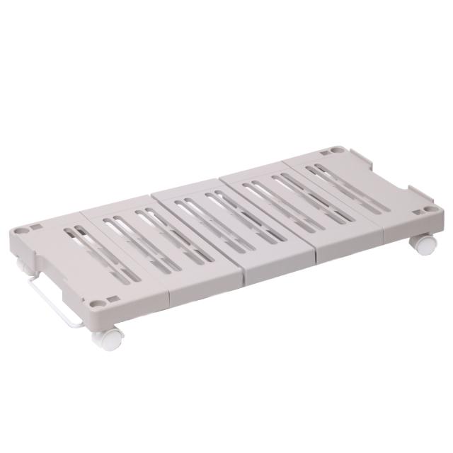 押入れ収納キャリー 4台セット 幅54〜76×奥行37×高さ11cm キャスター付き （ 押入れ収納 収納 平台車 すのこ 伸縮タイプ 台車 キャリー 伸縮 ワゴン 押入れ収納ワゴン 組立品 ）