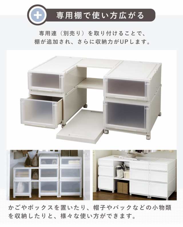 収納ケース Fits 幅44×奥行74×高さ18cm ホワイト フィッツ 収納ケース Fits 幅44×奥行74×高さ18cm ホワイト フィッツ
