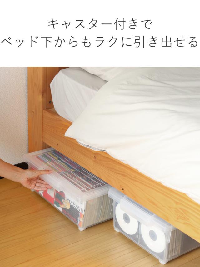 コミック収納ケース いれと庫 コミック本用 ワイド 8個セット （ 収納ケース 収納ボックス 収納 漫画 ケース コミック ボックス フタ付き クリア 大容量 日本製 簡易キャスター 積み重ね プラスチック 本 マンガ 大判 透明 保管 ）_5
