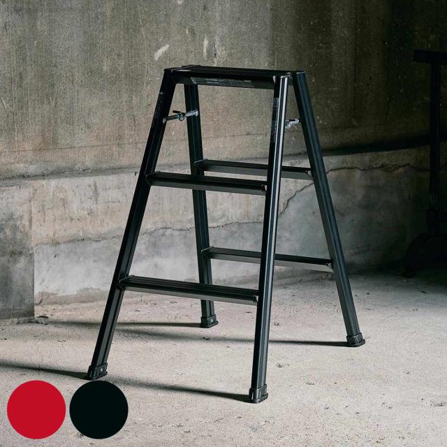 脚立 アルミ製 踏み台 3段 ガレージ 雑貨 （ アルミ ステップ台 おしゃれ 折りたたみ 軽量 コンパクト 収納 はしご 耐荷重100kg ステップ 踏台 二段 作業台 屋内 滑り止め 安定感 頑丈 丈夫 インテリア 黒 赤 ）の通販は 9,280円