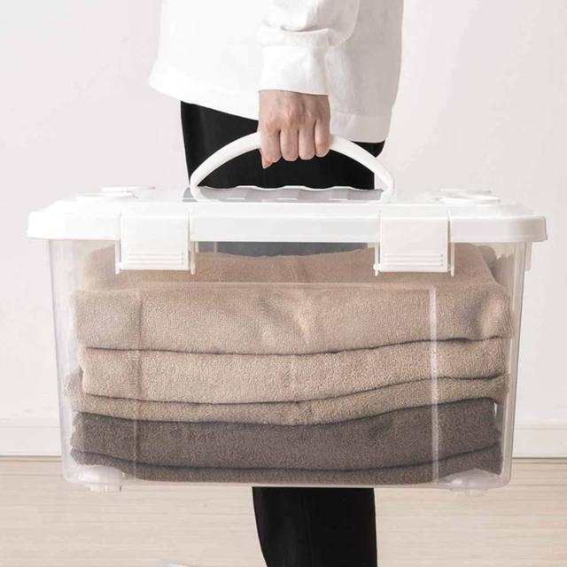 収納ボックス 幅50×奥行36×高さ29cm フタ付き 持ち手付き プラスチック