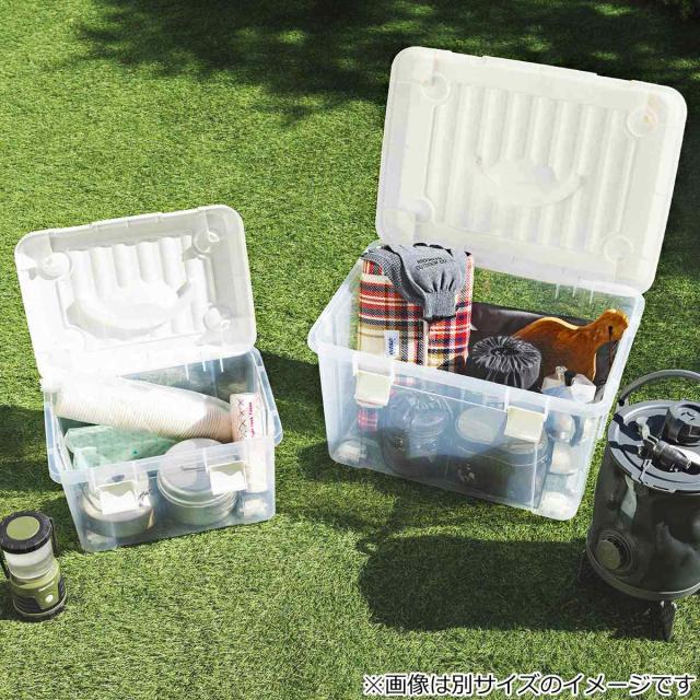 収納ボックス 幅58×奥行42×高さ34cm フタ付き 持ち手付き プラスチック 6個セット （ 収納ケース 収納 衣類 小物 キャスター付き 片開き ロック式 積み重ね 持ち運び フタ 持ち手 付き 防災グッズ 食品 日用品 ストック おもちゃ ）_11