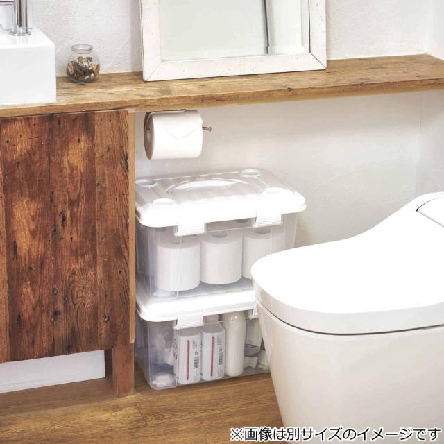収納ボックス 幅58×奥行42×高さ34cm フタ付き 持ち手付き プラスチック 6個セット （ 収納ケース 収納 衣類 小物 キャスター付き 片開き ロック式 積み重ね 持ち運び フタ 持ち手 付き 防災グッズ 食品 日用品 ストック おもちゃ ）_9