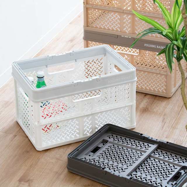 収納ボックス 幅46×奥行31×高さ28cm 折りたたみ カゴ バスケット
