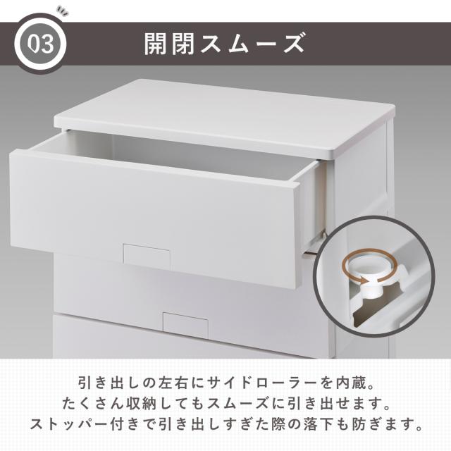 チェスト フィッツチェスト フルフラット 6505 Fits 幅65×奥行41×高さ105cm 5段 （ タンス 引き出し 収納 衣類収納 完成品 プラスチック 引き出しロック フィッツ 衣装ケース リビング収納 収納ケース 洋タンス ストッパー付き ）