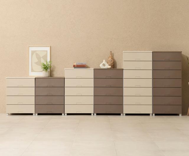 チェスト フィッツチェスト ウッド 6507 7段 Fits 幅65×奥行41×高さ144cm （ タンス 引き出し 収納 衣類収納 日本製 完成品 フィッツ プラスチック 引き出しロック 衣装ケース リビング収納 洋タンス 収納ケース 木製天板 ）