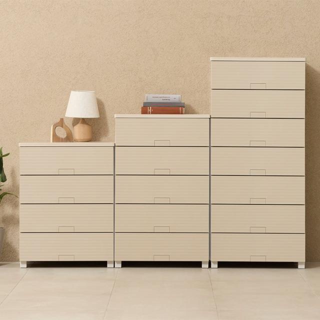 チェスト フィッツチェスト ウッド 6507 7段 Fits 幅65×奥行41×高さ144cm （ タンス 引き出し 収納 衣類収納 日本製 完成品 フィッツ プラスチック 引き出しロック 衣装ケース リビング収納 洋タンス 収納ケース 木製天板 ）