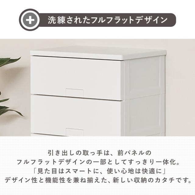 チェスト フィッツチェスト フルフラット 5504 4段 幅55×奥行41×高さ85cm （ タンス 引き出し 収納 衣類収納 完成品 プラスチック 引き出しロック フィッツ 衣装ケース リビング収納 収納ケース 洋タンス ストッパー付き ）