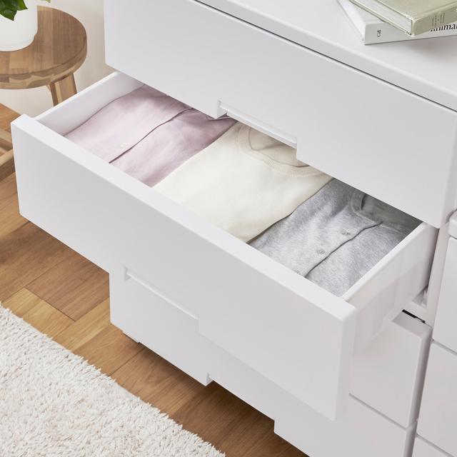 チェスト フィッツチェスト フルフラット 5504 4段 幅55×奥行41×高さ85cm （ タンス 引き出し 収納 衣類収納 完成品 プラスチック 引き出しロック フィッツ 衣装ケース リビング収納 収納ケース 洋タンス ストッパー付き ）