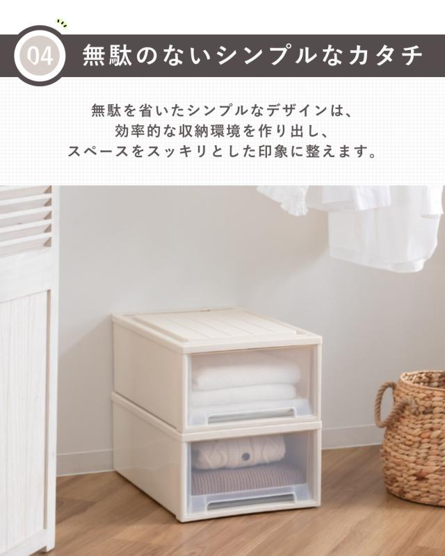 収納ケース 4個セット Fitsケースに積み重ねられる ビュートケース ワイド W-30 引き出し 押入れ （ 収納 衣装ケース 積み重ね 幅44 奥行74 高さ30 天馬 日本製 押し入れ収納ケース スタッキング 収納ボックス 押し入れ 押入れ収納 ）_8