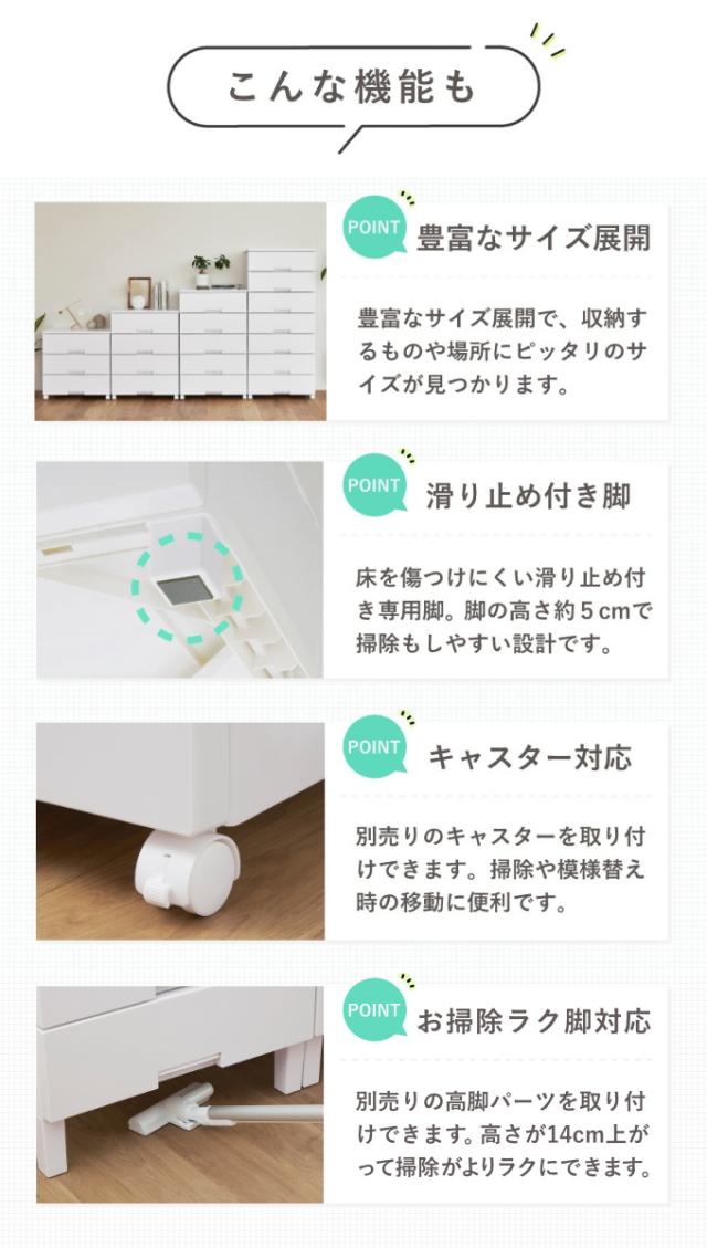 チェスト フィッツチェスト 5504 4段 Fits 幅55×奥行41×高さ85cm （ タンス 引き出し 収納 衣類収納 日本製 完
