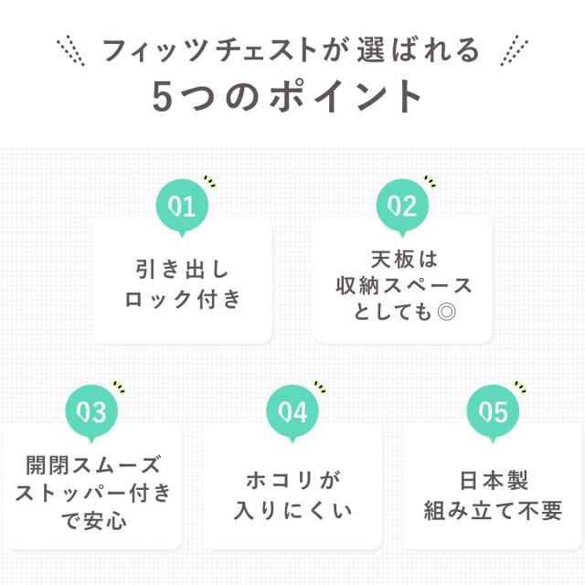チェスト フィッツチェスト 5504 4段 Fits 幅55×奥行41×高さ85cm （ タンス 引き出し 収納 衣類収納 日本製 完