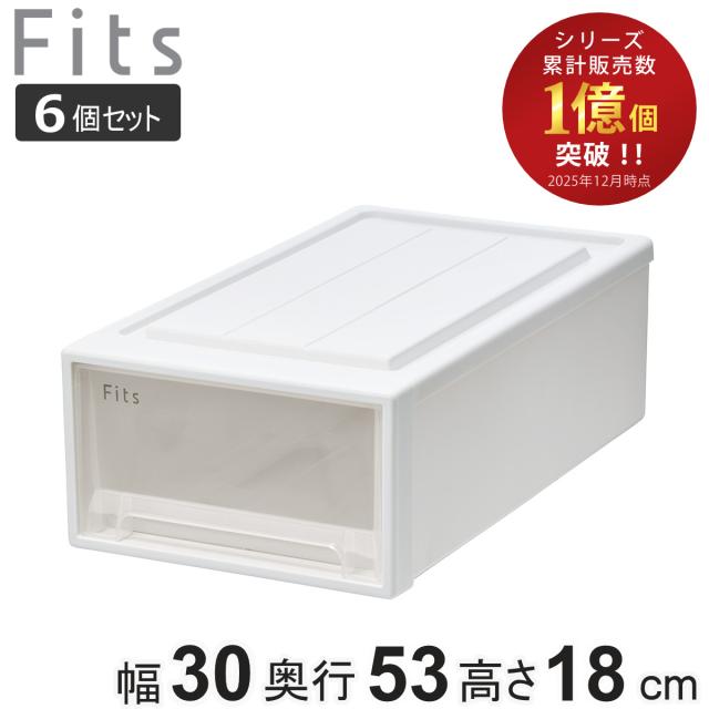 収納ケース Fits フィッツ フィッツケース クローゼット S-30 6個セット （ 衣装ケース 収納 幅30 奥行53 高さ18 天馬 日本製 ケース 引き出し 収納ボックス プラスチック 積み重ね 押し入れ 押入れ ）