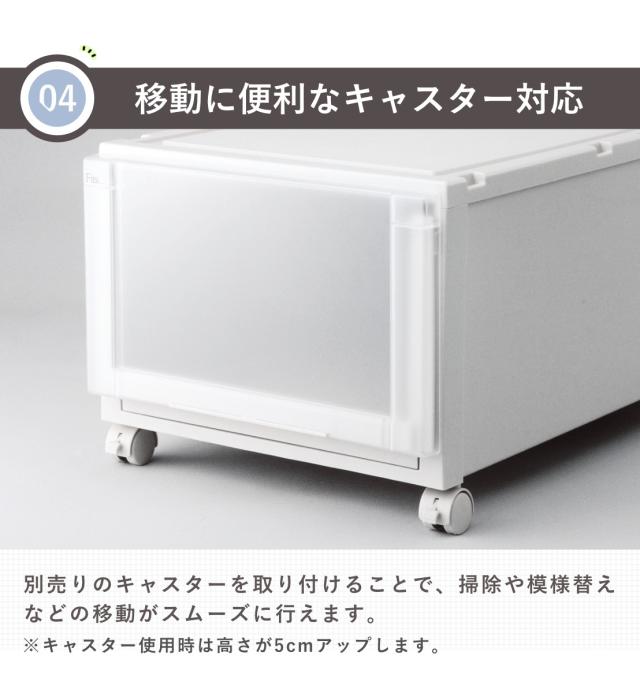 収納ケース 4個セット 幅39×奥行74×高さ23cm Fits フィッツケース