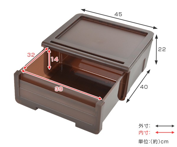 収納ケース カバゾコ 幅45 奥行40 高さ22cm プラスチック 引き出し 収納ボックス 収納 衣装ケース おもちゃ箱 衣類ケース クローゼの通販はau Pay マーケット リビングート