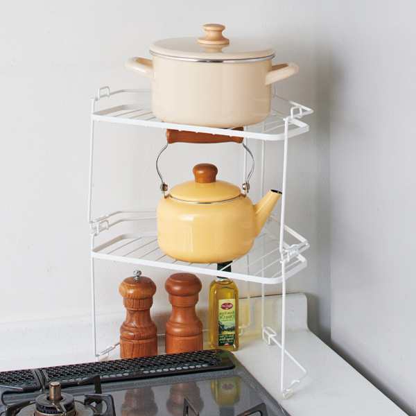 キッチンコーナーラック ファビエ コーナーラック キッチン収納 コンロ奥ラック 収納ラック キッチンラック 収納棚 コンロ周り シンクの通販はau Pay マーケット リビングート