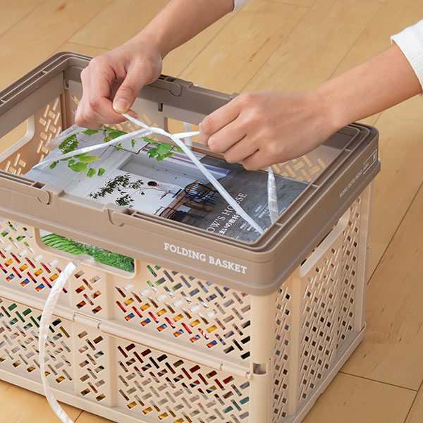 収納ボックス 幅39×奥行27×高さ26cm 折りたたみ カゴ バスケット