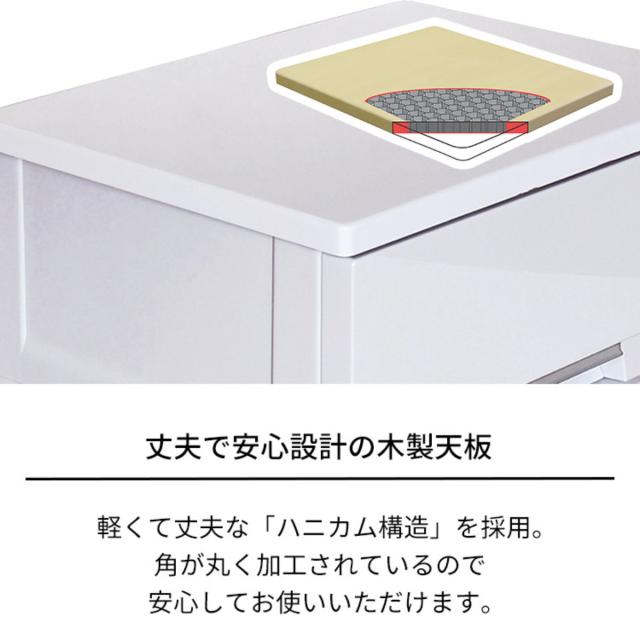 チェスト フィッツプラス プレミアム 4段 幅65×奥行41×高さ85cm FP6504 （ プラスチック 引き出し 日本製 完成品 タンス 収納 衣類収納 Fits フィッツ 衣装ケース 収納ケース 背面処理 リビング収納 洋タンス 木製天板 大容量 ）_6