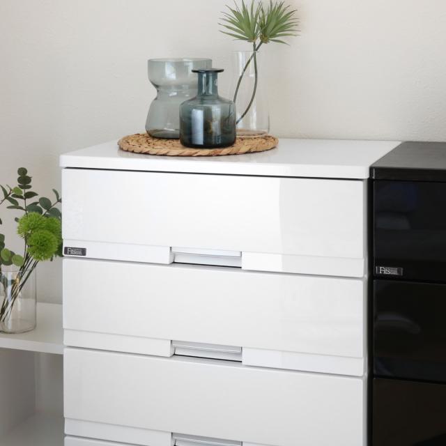 チェスト フィッツプラス プレミアム 5段 幅65×奥行41×高さ105cm FP6505 （ プラスチック 引き出し 日本製 完成品 タンス 収納 衣類収納 Fits フィッツ 衣装ケース 収納ケース 背面処理 リビング収納 洋タンス 木製天板 大容量 ）