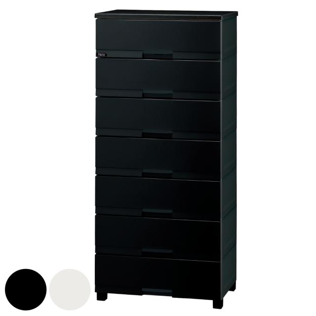 チェスト フィッツプラス プレミアム 7段 幅65×奥行41×高さ144cm FP6507 （ プラスチック 引き出し 日本製 完成品 タンス 収納 衣類収納 Fits フィッツ 衣装ケース 収納ケース 背面処理 リビング収納 洋タンス 木製天板 大容量 ）の通販は 24,800円